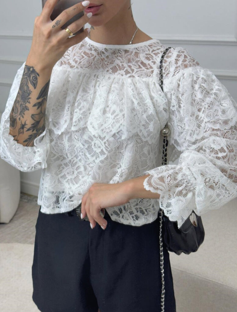 Blusa Maria - renda branca - Boho Chic
